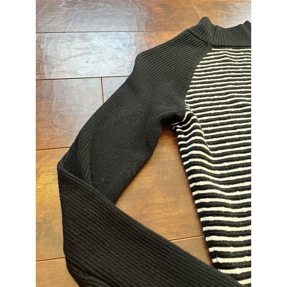 Title Nine Super Power Knit Dress Stripped Dot Wool Blend Stretch Size Small - Picture 2 of 7